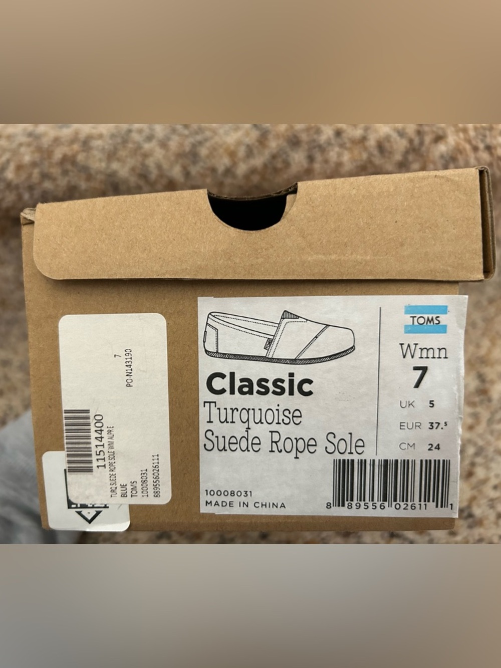 TOMS Turquoise Suede Espadrille Slip-On Flats - Picture 12 of 12
